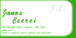 janos cserei business card